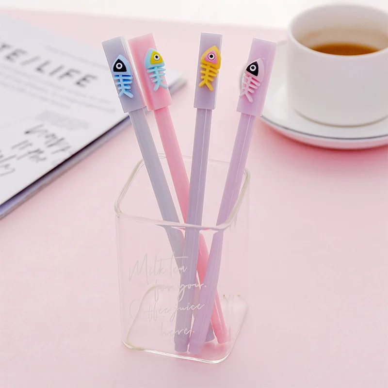 

1PC Cute cartoon fish bone shape gel pen Student with simple signature pen cute pen stationery
