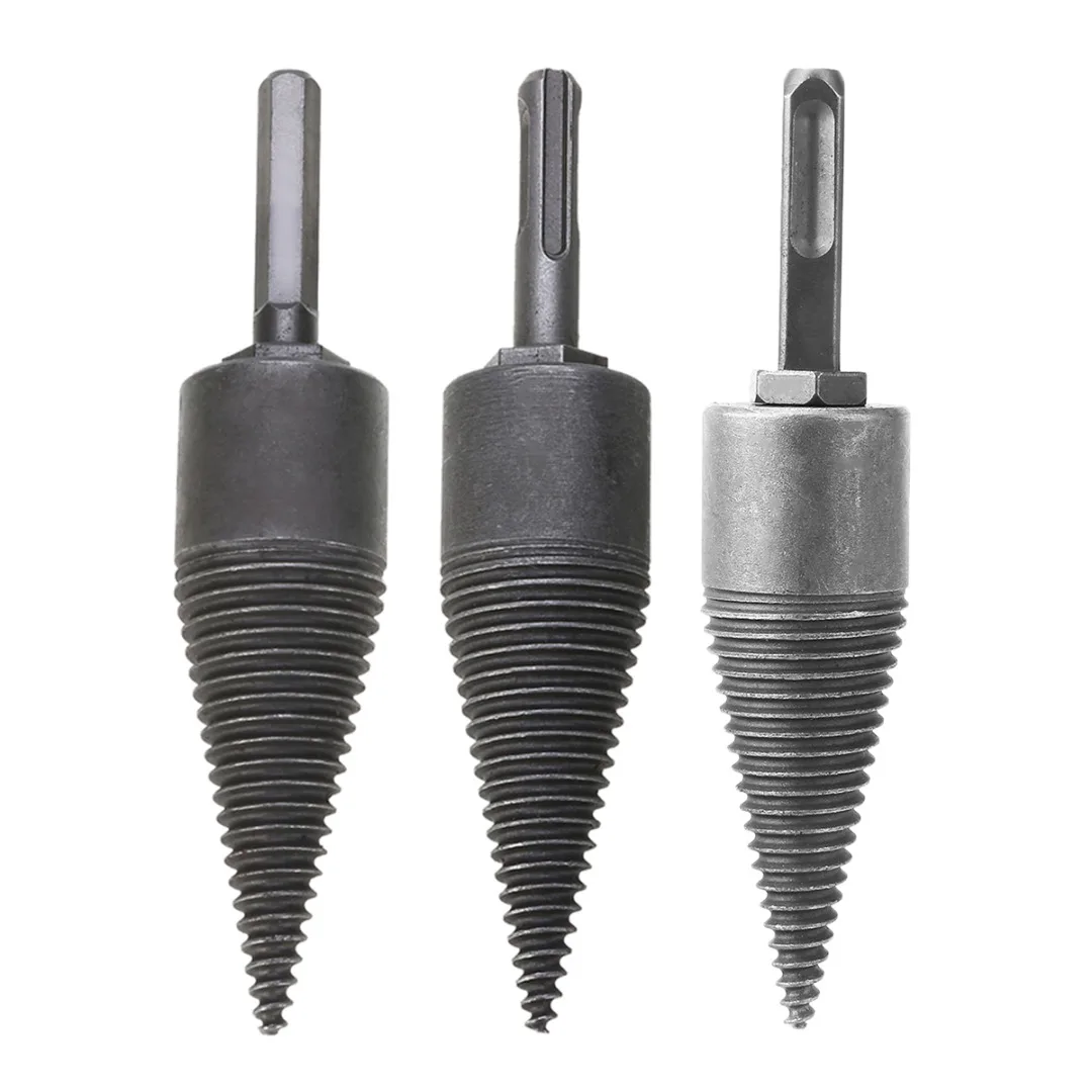 

1pc Carbon Steel Firewood Splitter New Log Splitter Cone Kindling Firewood Splitter for Hand Drill Stick Copper