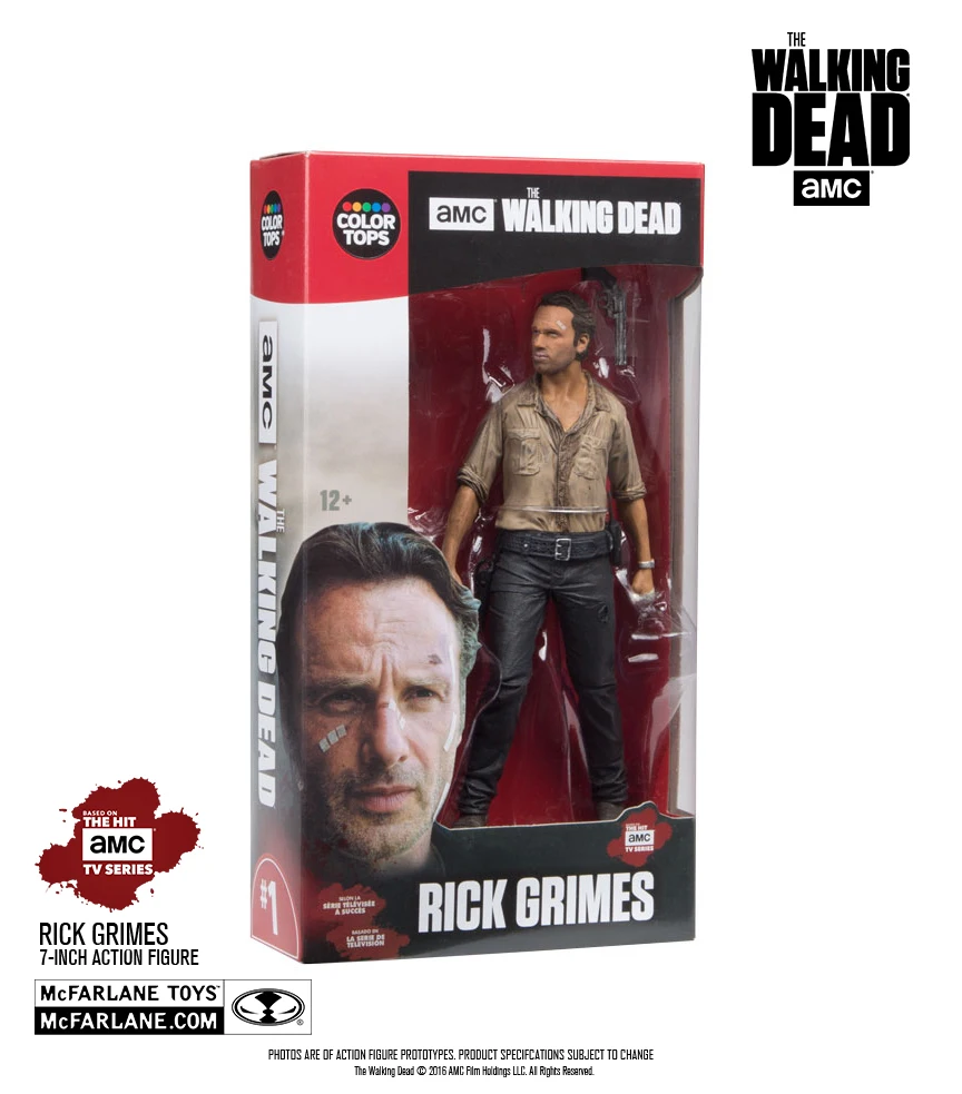 Mcfarlane Walking Dead tv series 7/" scale Rick Red color tops box in stock #1