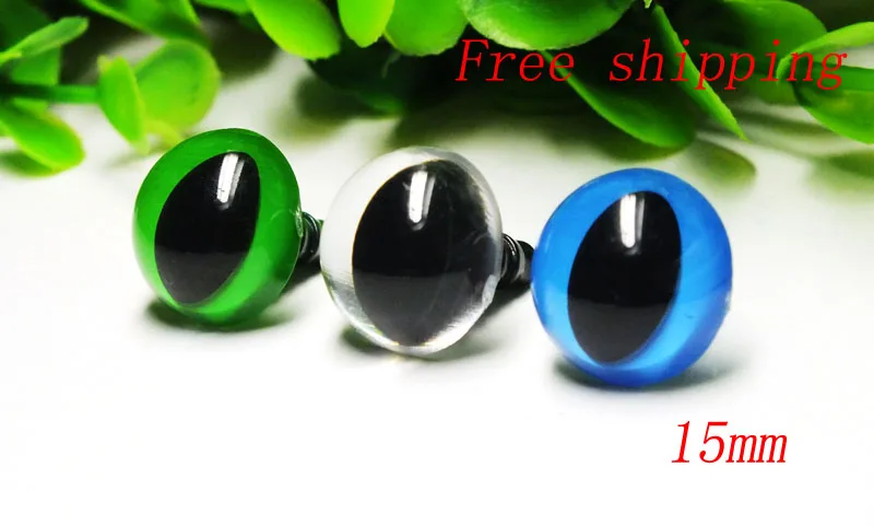 Free Shipping 15mm Green-White-bule Color Cat Eyes 60pcs 60pcs 30pair free shipping a1145 2sa1145 2sa1145 y