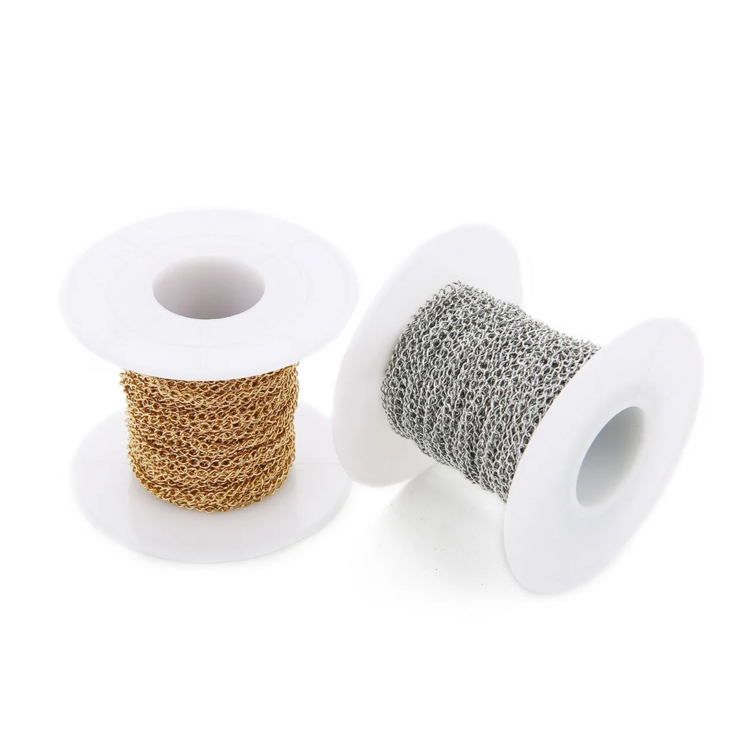 

10 Yards/Roll 2mm 2.5mm 3mm Silver Gold Stainless Steel Bulk Necklace Extender Chain Link Chains for Jewelry Making Supplies