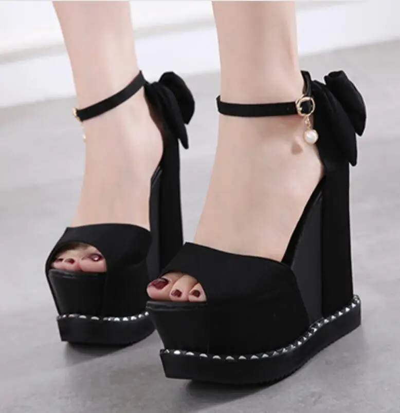 

LTARTA 2019 Spring Mouth Wedges Nightclub thick-soled Platform Shoes Sandals Super High Heel Women Sandals CWF-chq5977-8