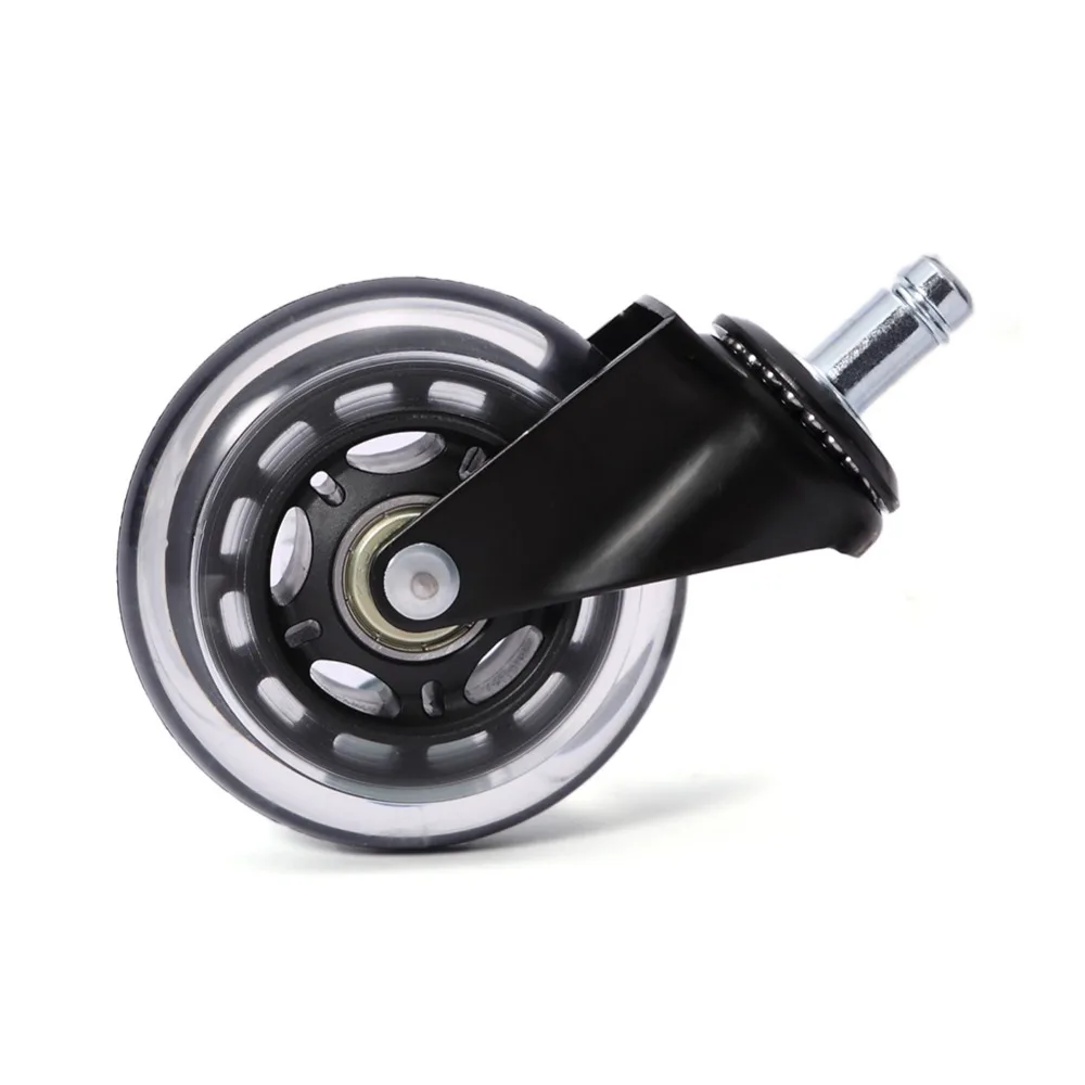 

5PCS Office Chair Caster Wheel 2.5 Inch Swivel Rubber Caster Wheels Replacement Soft Safe Rollers Office Chair Furniture Casters
