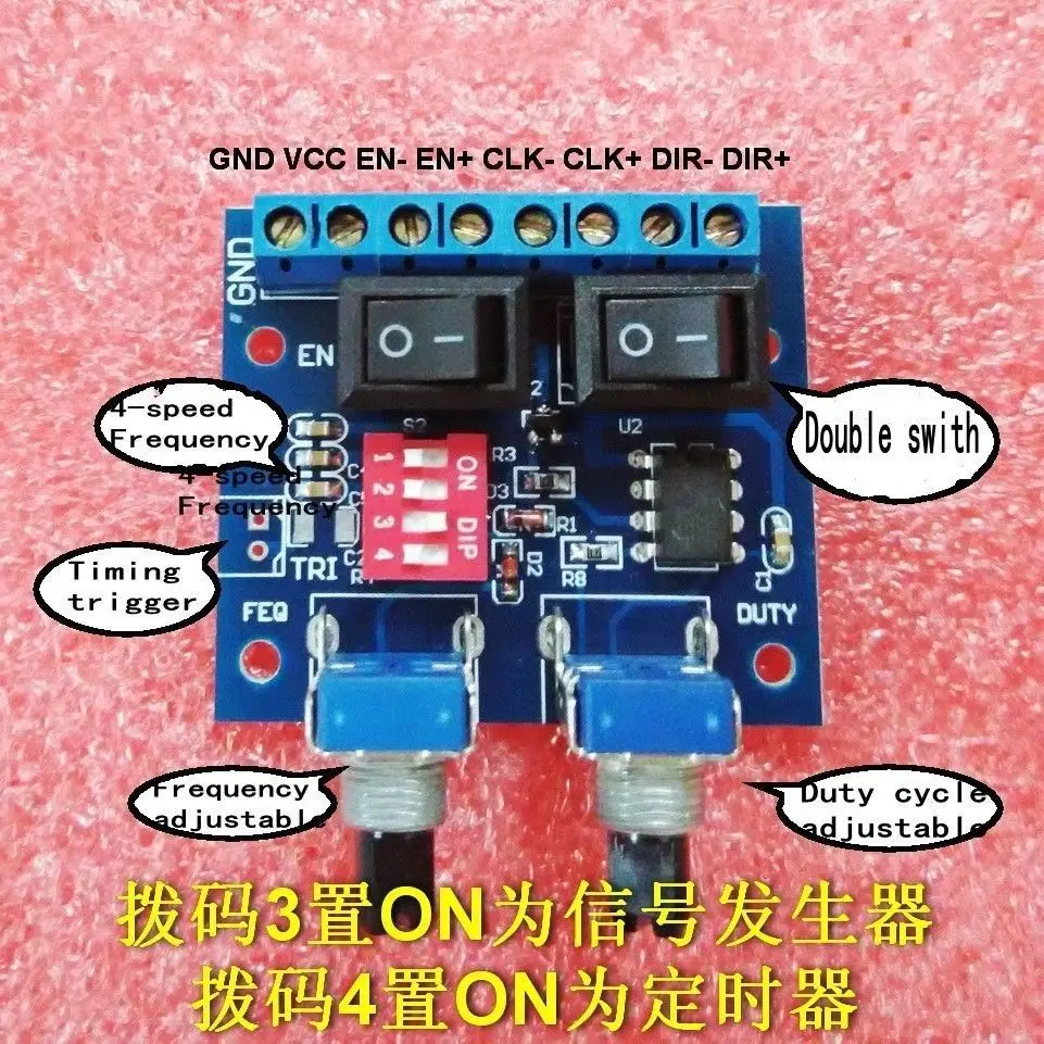 

NE555 Pulse Generator Frequency / Duty Cycle Adjust Stepper Motor Driver tester