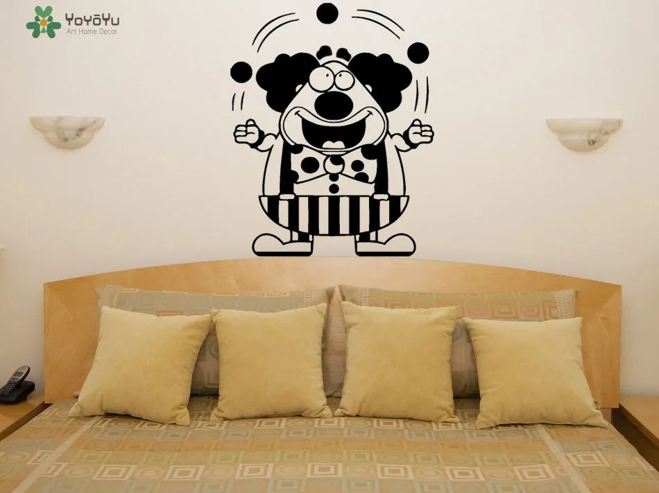 

YOYOYU Wall Decal Funny Clown Vinyl Wall Stickers For Baby Nursery Bedroom Interior Art Modern Removable Home Decor Gifts CY268