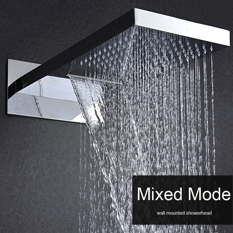 Bathroom Wall Mounted Shower Head 2 Function Ceiling Rain, Waterfall