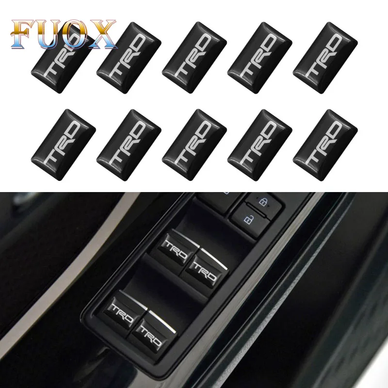 

10pcs Car TRD Logo 3D Wheel Sticker Auto Emblem Badge Decal For Toyota CROWN REIZ COROLLA Camry VIOS Car Styling Accessories