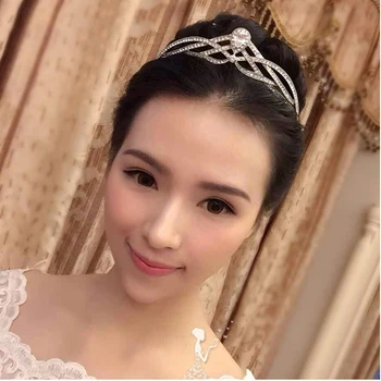 

Rhinestones wedding crown earrings bridal Diadem Prom tiaras women hair ornament bridal headpiece wedding accessories