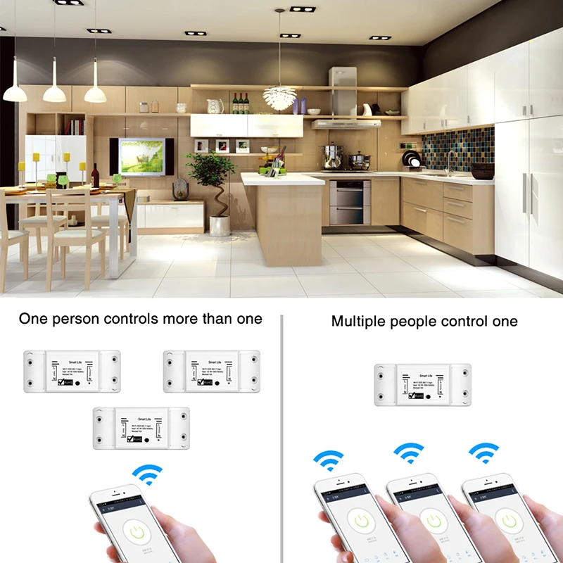 Wi-Fi дистанционный переключатель освещения универсальный выключатель модуль Таймер дистанционное управление работает с Alexa Google Home iftt