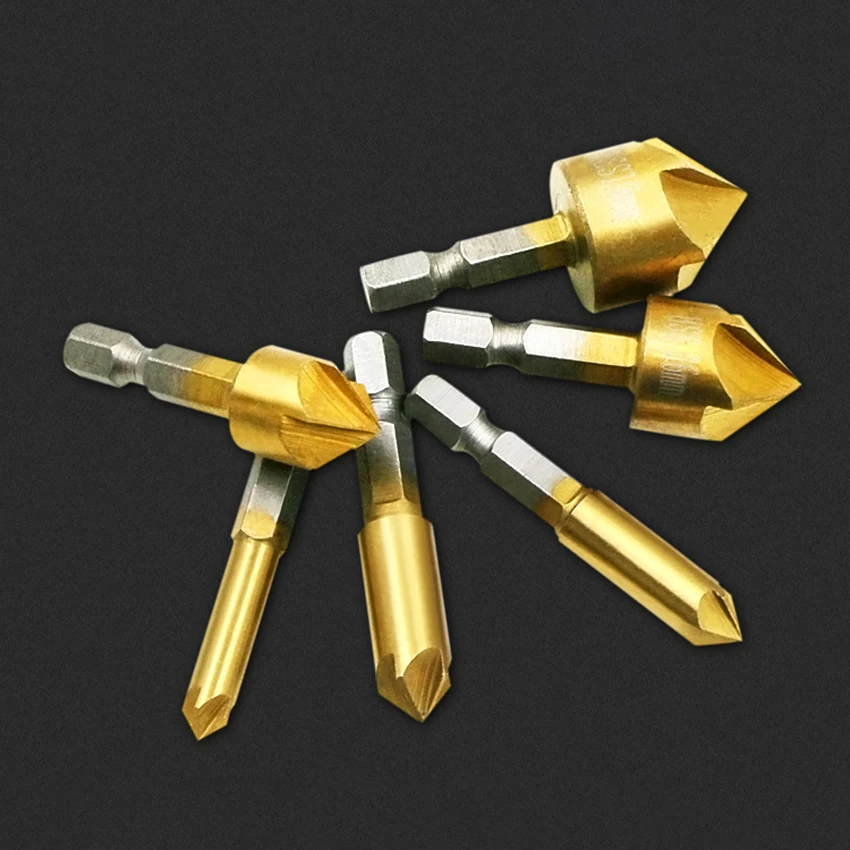 Set De 6 Forets à Chanfreiner Pour Bois – Tige Hexagonale 1/4, ESTVIIG, Neuf