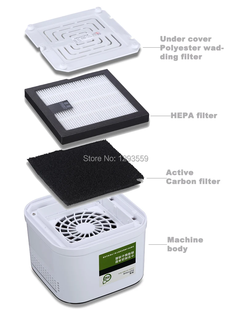 High Efficient Bedroom Ozone Anion Air Purifier With Three