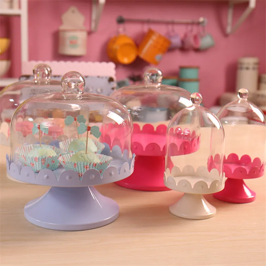 

European Cake Cover Candlelight Dinner Transparent Glass Dust Cover Dessert Snack with Lid Tea Tray Fruit West Point Home