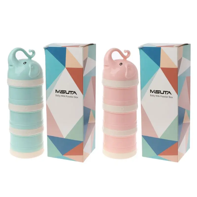 

3 layer Elephant Style Portable Baby Food Storage Box 2019 Essential Cereal Cartoon Baby Milk Powder Boxes MAR-20