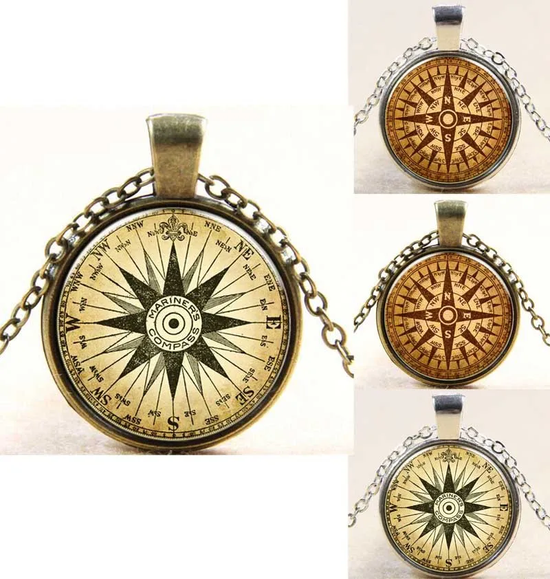 Factory price Women Vintage Compass Pendant Necklace Old Fashioned