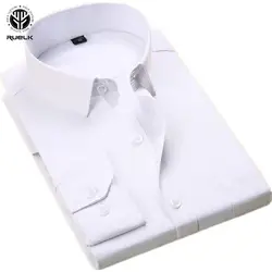 RUELK Mens Long Sleeve Solid Oxford платье рубашка с левый нагрудный карман высококачественный мужской Повседневное Regular-fit Топы кнопку вниз