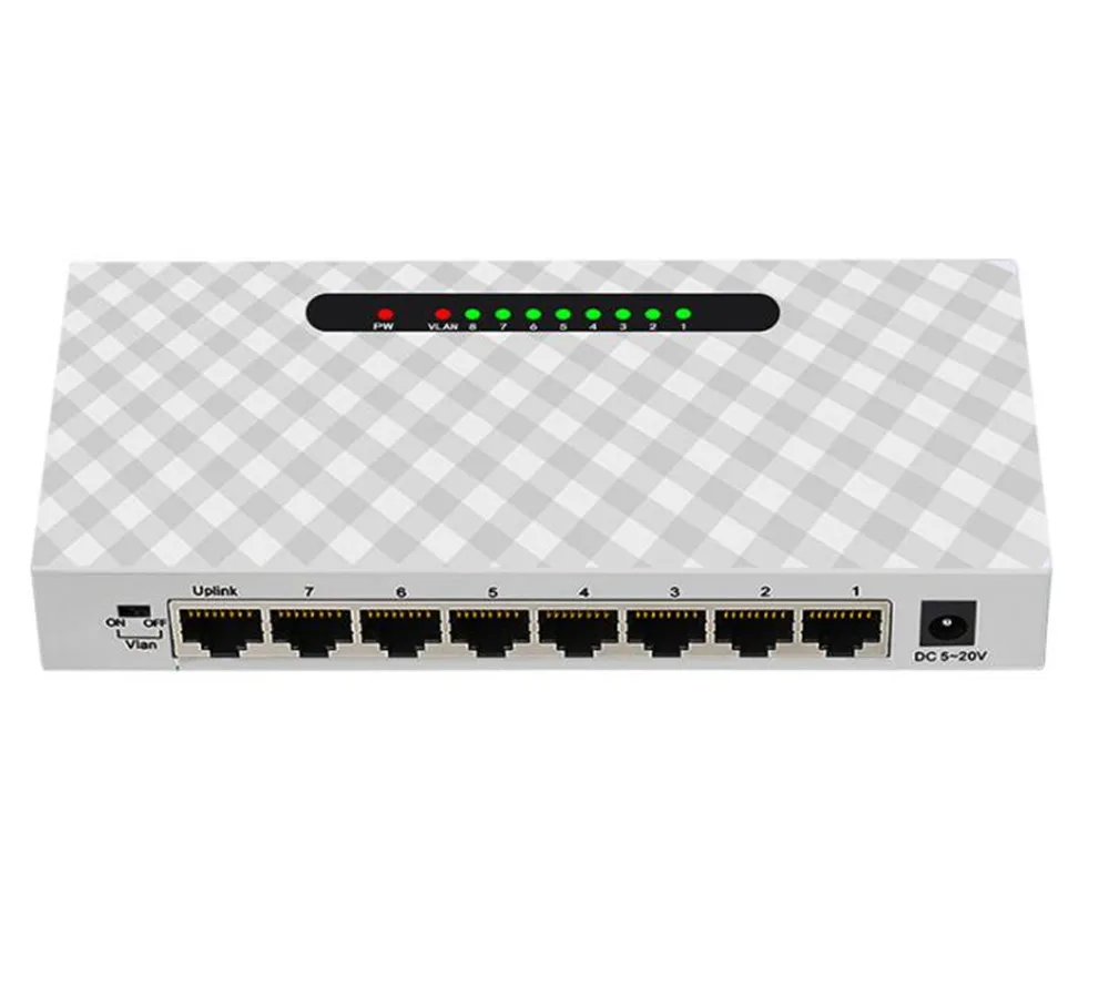 8 портов высокоэффективный сетевой коммутатор 10/100 Мбит/с Ethernet интеллектуальный