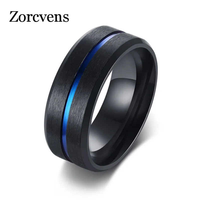 Крутые мужские кольца zorcins с крестом-спиннером черного цвета из нержавеющей