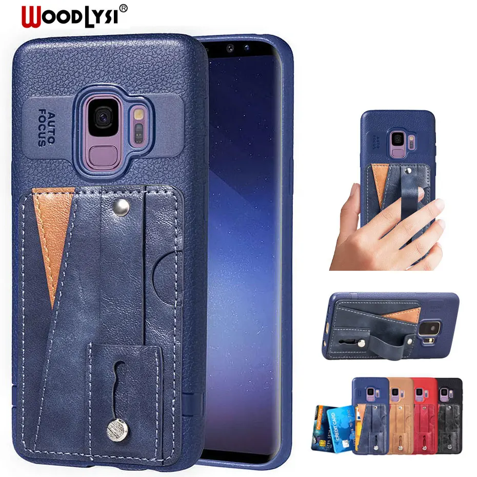 

Phone Case For Samsung Galaxy S9 S8 S7 Edge Plus J2 J3 J4 J5 J6 2017 A6 A8 2018 Note 8 9 Bracket Cases Card Pocket Back Cover