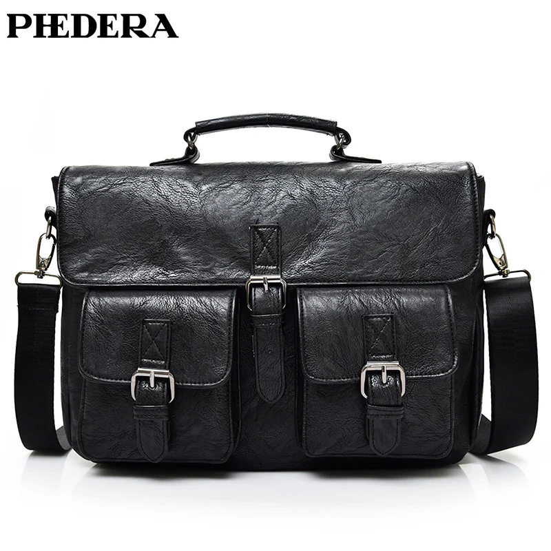Limited  PHEHDERA Multifunction Men Briefcase PU Leather Male Business Handbag Computer Laptop Bags