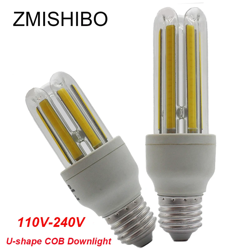 

ZMISHIBO 110V-240V 5W/9W E27 LED Corn Bulb COB Downlights U-shape Energy Saving Lamps Super Bright Bombillas For Living Room