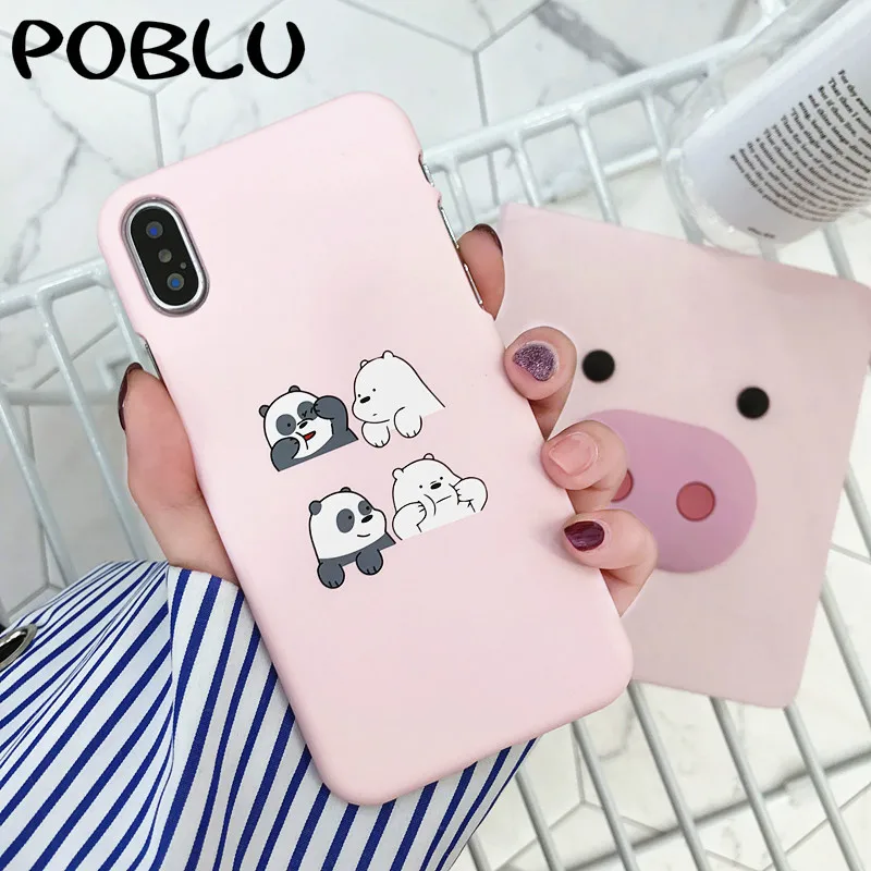 POBLU Модный чехол для iPhone 6S 7 8 Plus с милым мультяшным животным полярным медведем