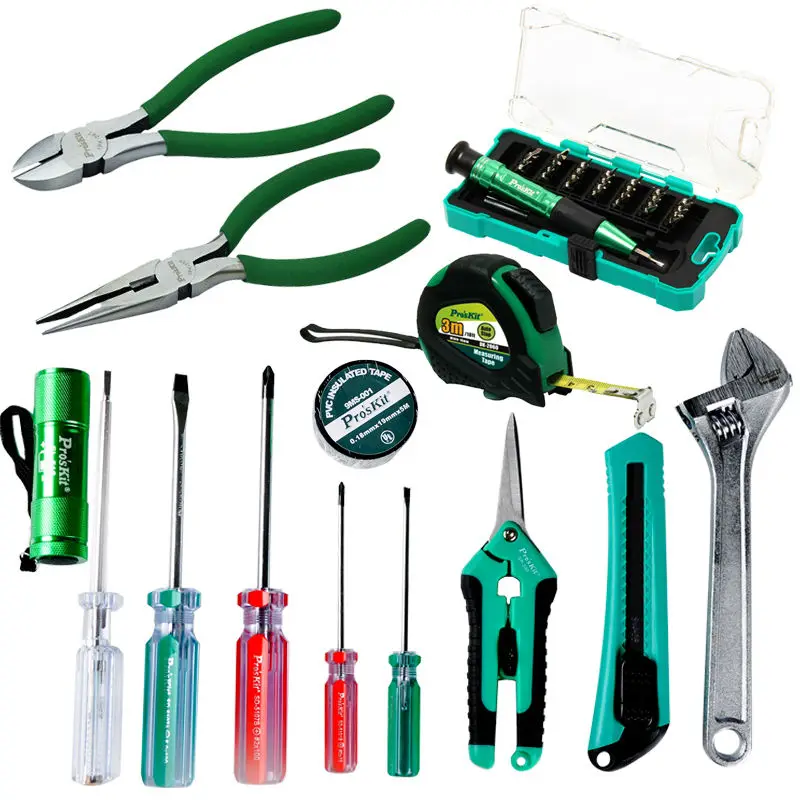 

PK-2051 51pcs Hand Tool Set General Household Hand Tool Kit with Plastic Toolbox Storage Case Socket Wrench Screwdriver Knife