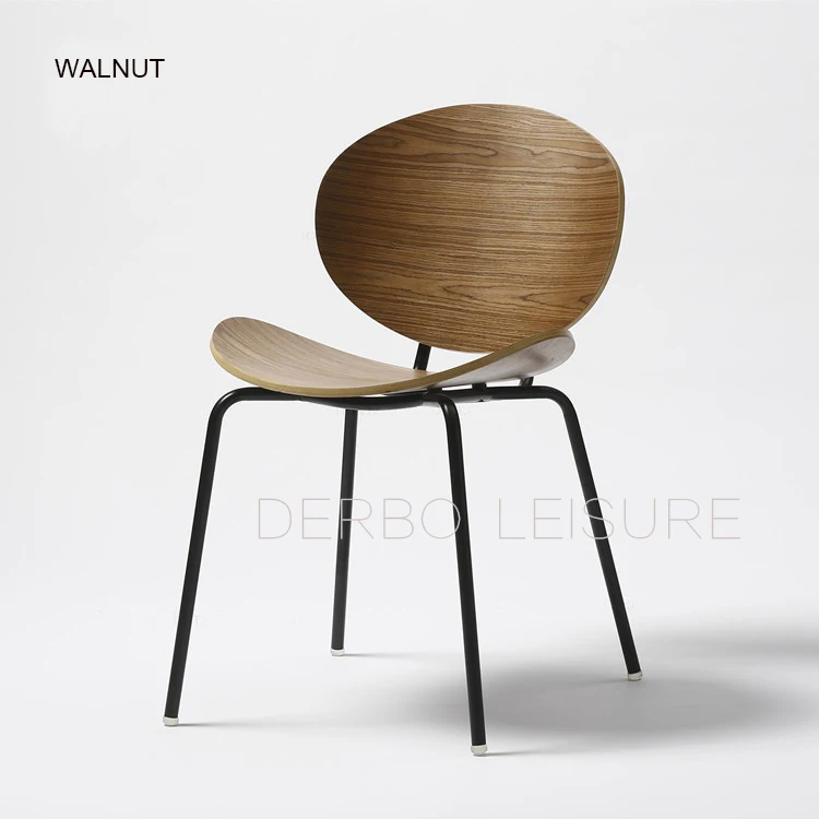Модный популярный современный дизайн фанера Металл чердак сталь обеденный стул со спинкой, Дерево гостиная комната для отдыха Релакс стул 1 шт
