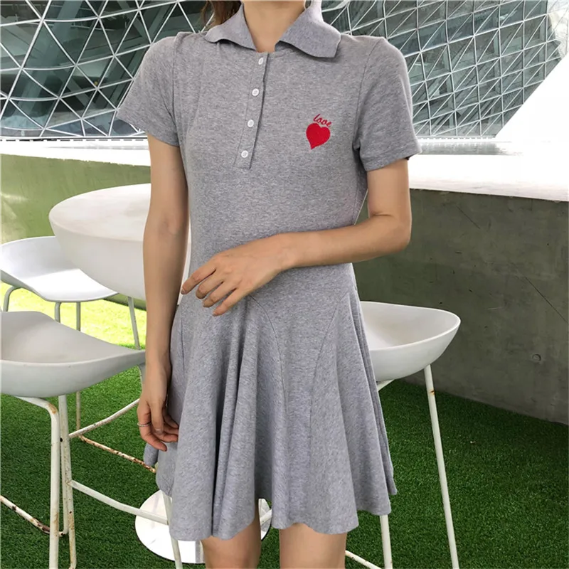 Теннисное Спортивное платье для девочек темпераментное тонкое длинное платье для занятий спортом на открытом воздухе летнее милое короткое платье для тенниса - Цвет: Gray