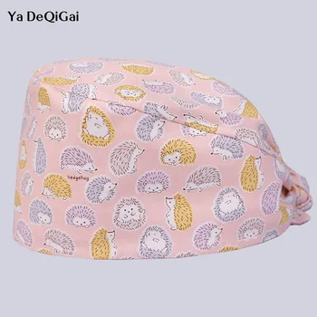 

high quality Operating room hat pharmacy doctor nurse dental cotton printing men&women beauty salon work cap Breathable cotton