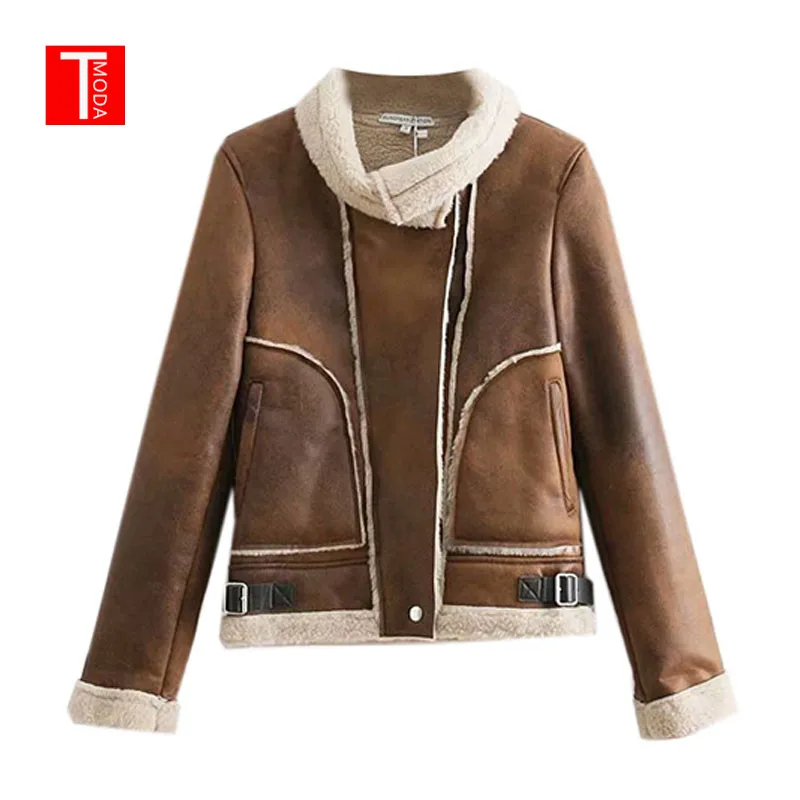 price reduction 2018 Fur Coat New Winter Leather Jacket Plus Velvet Warm Motorcycle Jacket Casual Women's Velvet Ja