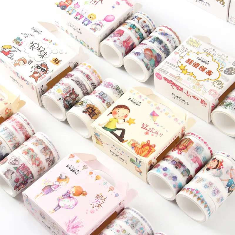 

12 Styles Search Series and Paper Tape Set Stickers Instagram Dream Fairy Tale Girl Antique Hand Account DIY Decoration Stickers