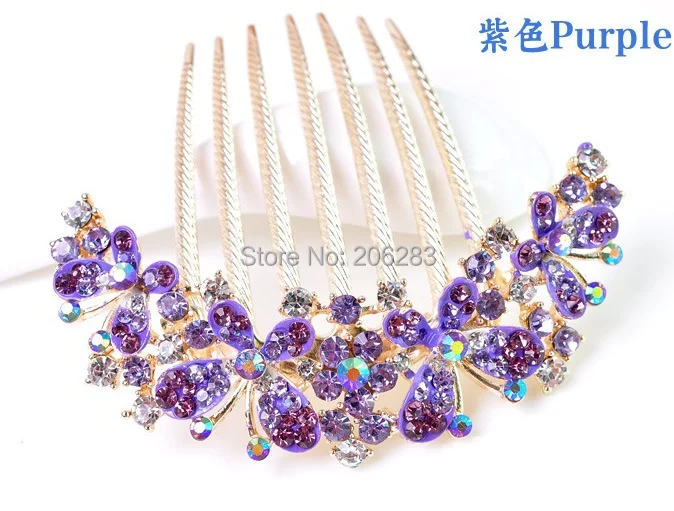 

Fashion crystal women Hair Comb butterfly Hair stick hairpin F1927 5pcs/lot+free shipping