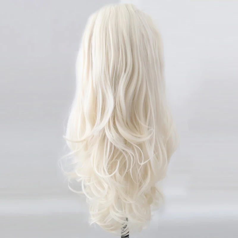 Харизма свободная часть натуральный длинный волнистый платиновый блондин высокая температура волос Синтетический парик на кружеве для женщин