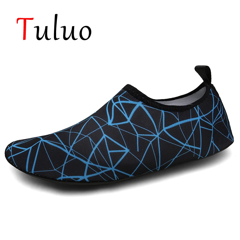 TULUO حجم 35-47 الصيف الرجال النساء رياضية السباحة أحذية ماء شاطىء البحر الشاطئ اليوغا المنبع بيرفوت أكوا لينة الجلد جورب أحذية
