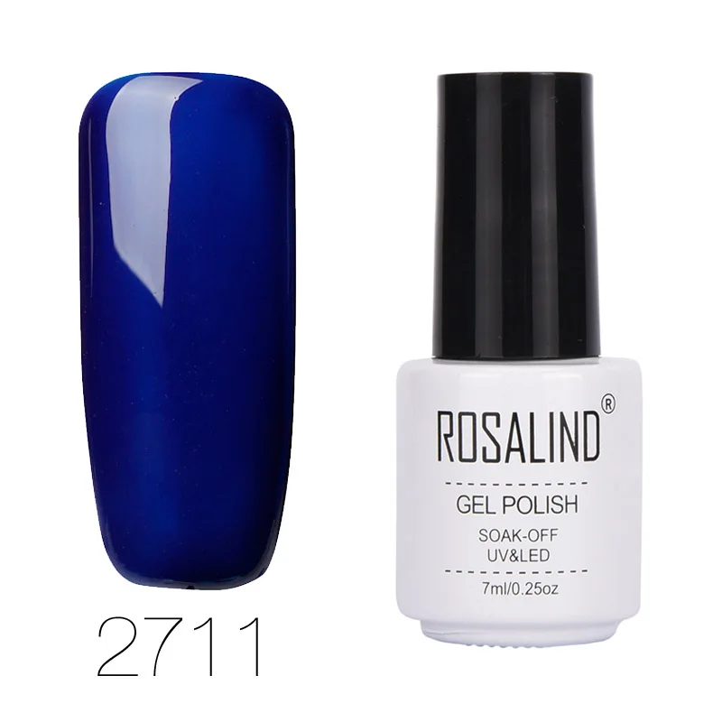 ROSALIND 7 мл чистый цвет серии набор гель-лаков для ногтей для маникюра замочить от ногтей белый флакон длительного действия гель-лаки праймер - Цвет: 2711