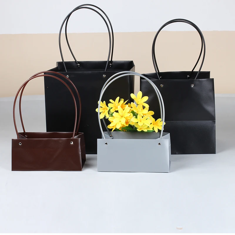 style PVC flowers, portable rectangular waterproof bouquet bag, flower