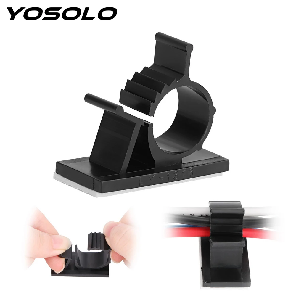 

YOSOLO Cord Cable Wire Clear Up Car Wire Fixed Clip 1Pcs Cable Organizer Holder Auto Charger Line Clasp Clamp Self-adhesive