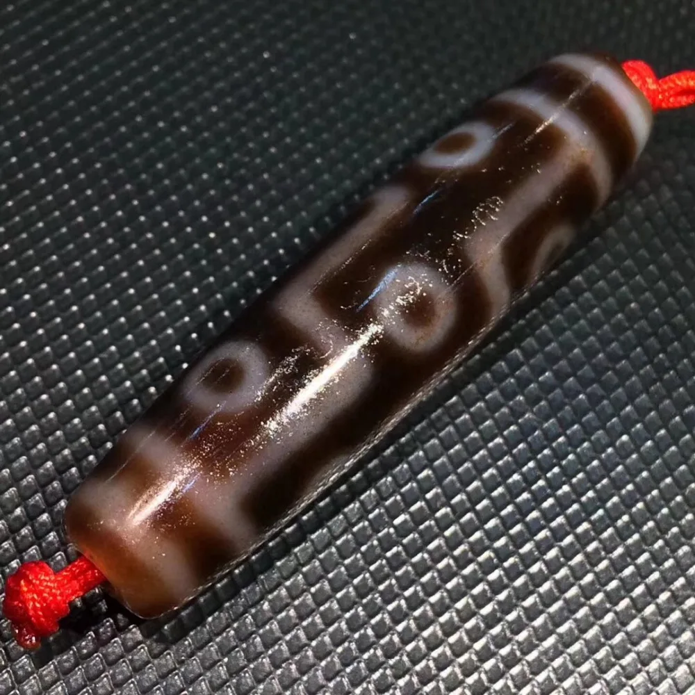 

180810-2 Natural Stone Cinnabar Dots Tibetan Dzi Beads Powerful Amulet Antique Collectible Real Tibet Beads