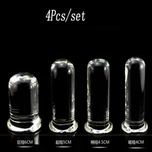 4 pcs/set Promotion clear glass huge big anal dildo butt plug adult sex toys for woman anal dilator stimulator plugs buttplug