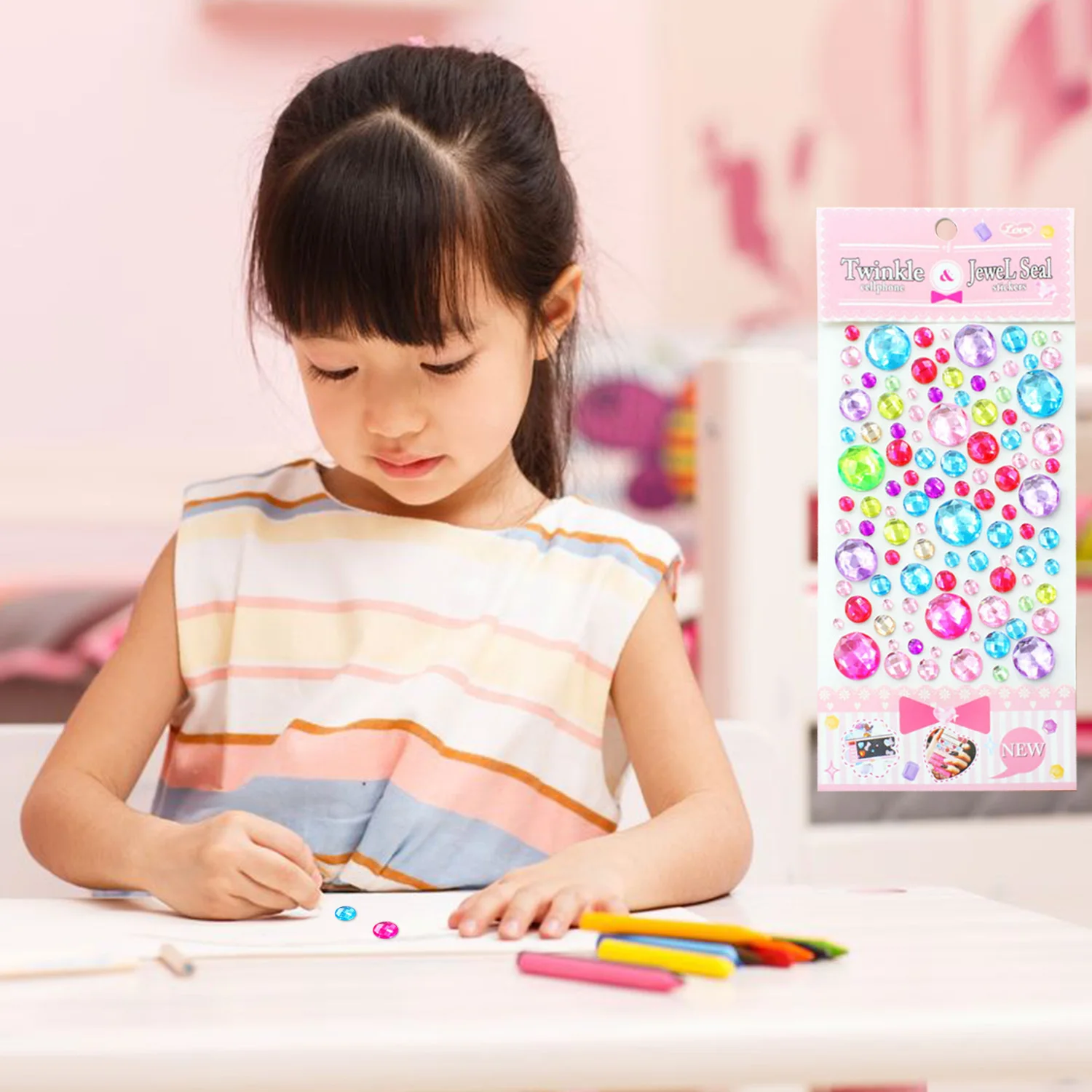 10 листов дети самоклеющиеся Многоцветный Bling плоские стразы камни Diamond наклейки со стразами наклейка DIY ремесла игрушка