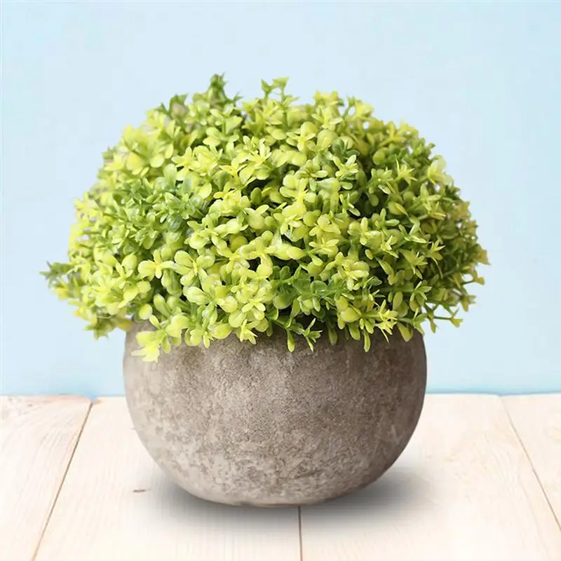 Artificial Plant Vintage Plastic Potted Green Fake Plant Decor Plant Artificial Planters Indoor