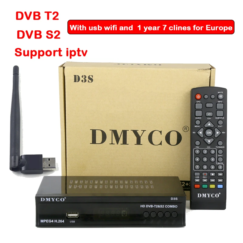 

DVB T2+S2 Satellite TV Receiver HD DVB-S2 DVB T2 HD decoder with stable 1 Year Europe code USB Wifi Youtube for Europe