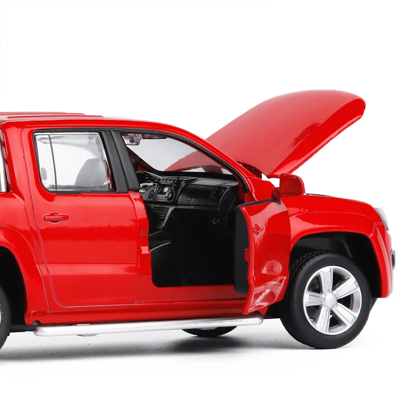 Моделирование 1:30 Amarok 4 Открытый пикап модель грузовика металлический звук и свет