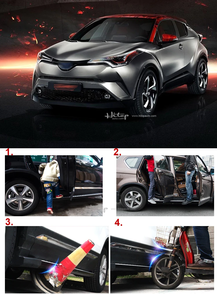 Горячая Nerf бар боковой бар ноги доска боковой шаг для toyota C-HR CHR 2010-, Толстый алюминиевый сплав, в азиатские страны