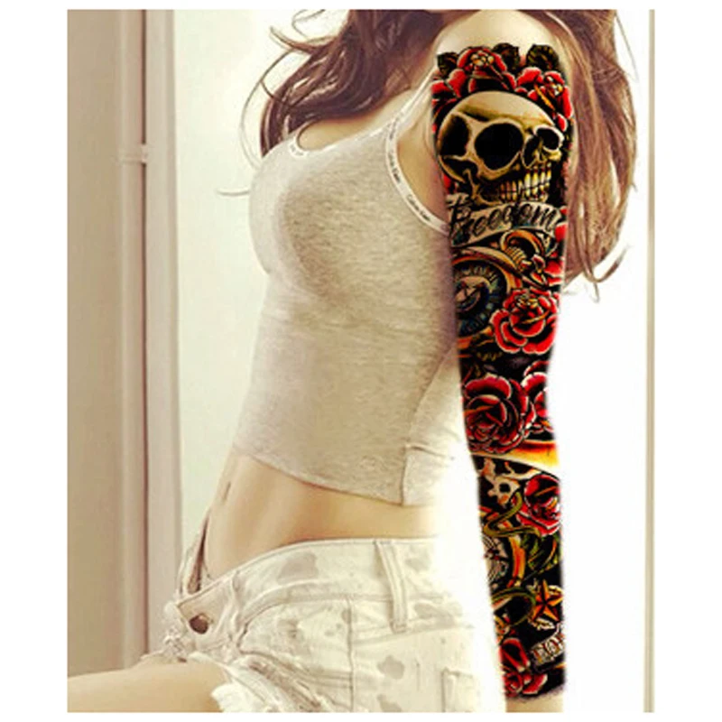 20 قطع معدن بارد الوشم الرجال النساء الوشم الأكمام الذراع للماء المؤقتة الوشم ملصقات للتحويل الجسم الفن فلاش الوشم