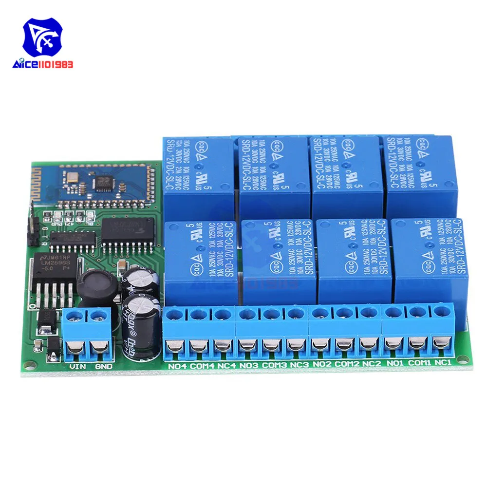 12V 8 Channel Bluetooth Relay Module Remote Control Switch Board for Android Smart Home