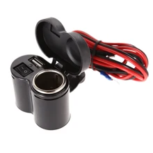 12-24V 1.2m Motorcycle Cigarette Lighter Scooter Handlebar USB charger Clamp Waterproof USB Light Motorcycle Charger car-styling