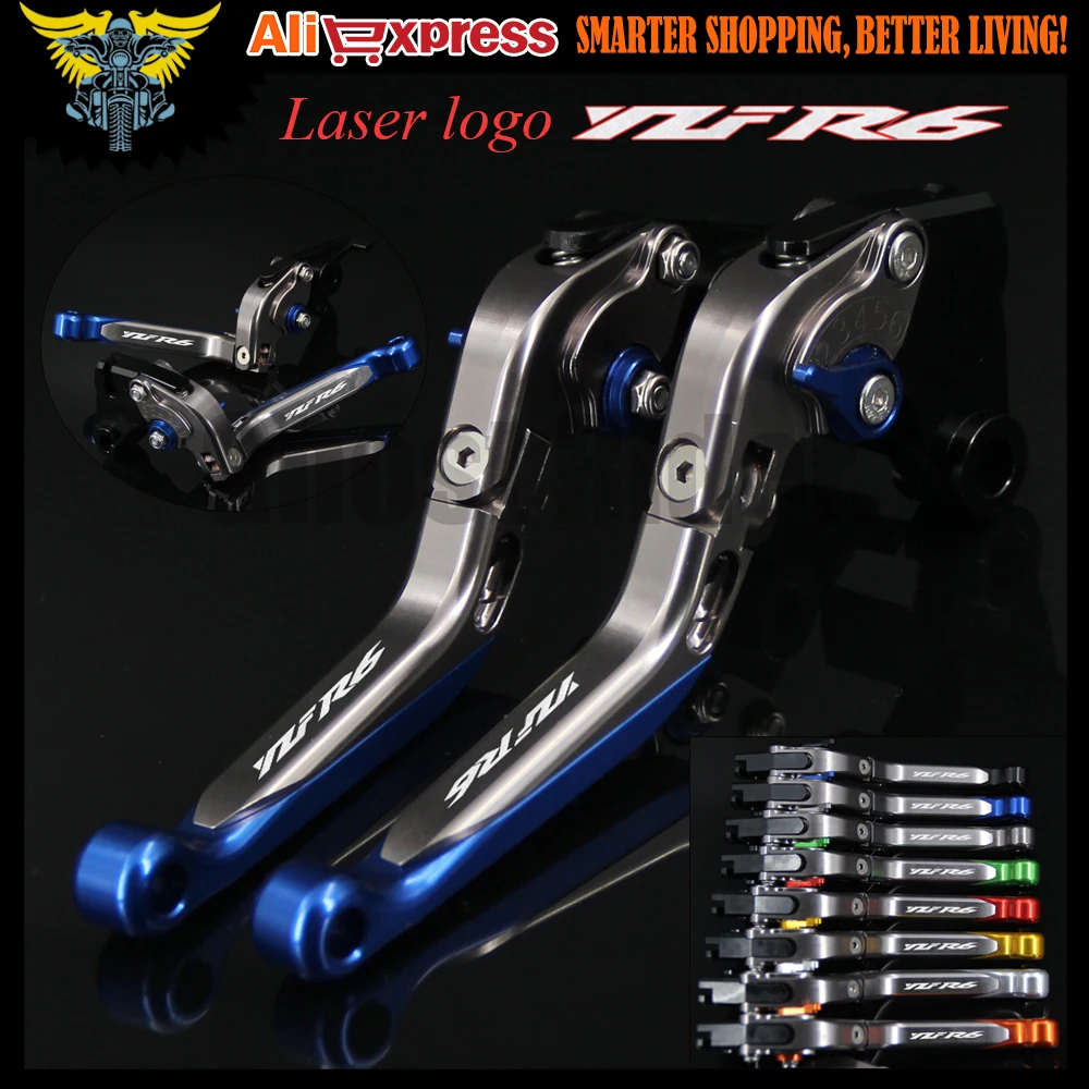 Laser Logo YZF R6 Motorcycle Brake Clutch Levers For Yamaha YZF R6 2005 2006 2007 2008