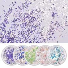 6 шт., набор хлопьев для ногтей Aurora с блестками, 3D голографические блестки, очаровательные кружева Holo, синий светильник, маникюрные украшения для самостоятельного дизайна ногтей