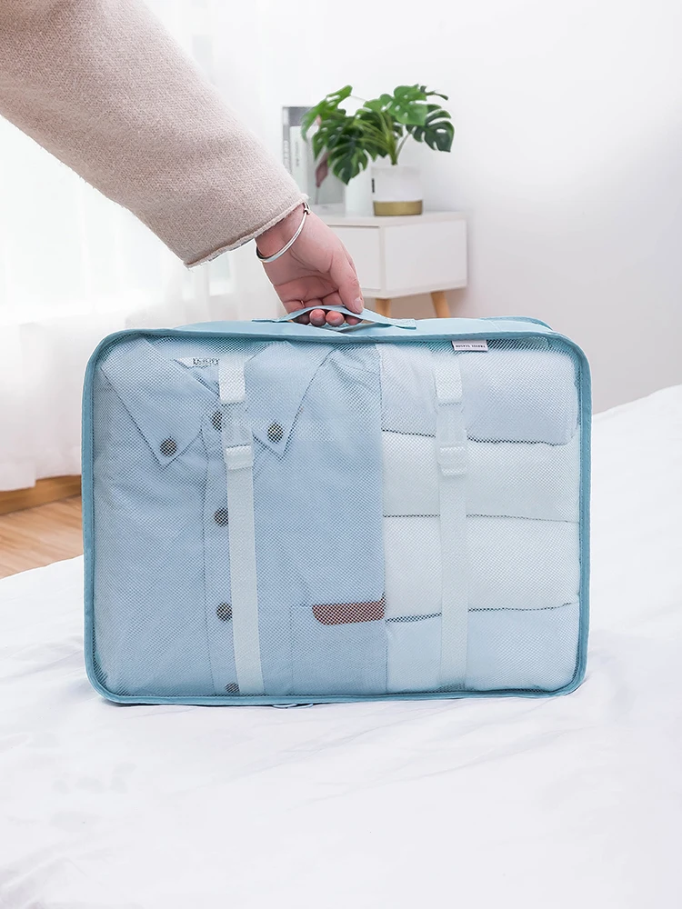 8pcs/set Portable Closet Organizer For Travel Waterproof Polyester Storage Bag Suit Luggage Cloth Cosmetic Shoe Organizer Bag